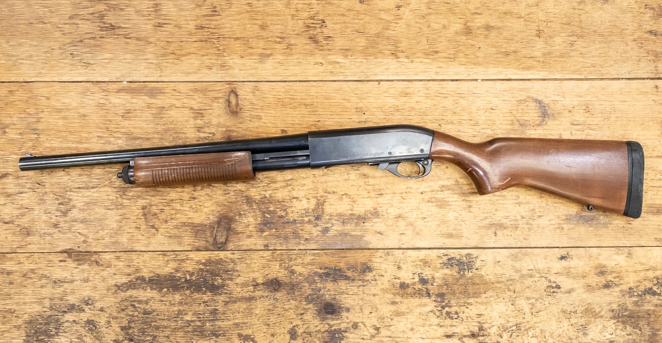 REMINGTON 870 Police Magnum 12 Gauge Police Trade-In Shotguns with Wood Stock